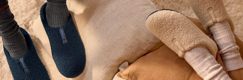 Slippers on a rug